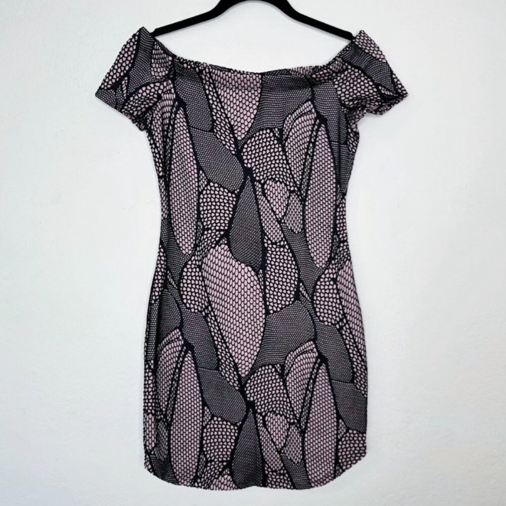 Pink and Black Lace Dress Bailey Blue Off the Shoullder Mini Dress Size Medium